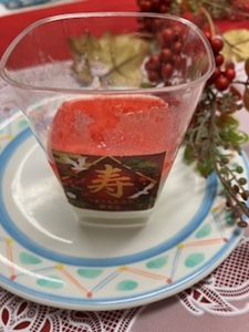 紅白お祝いプリン